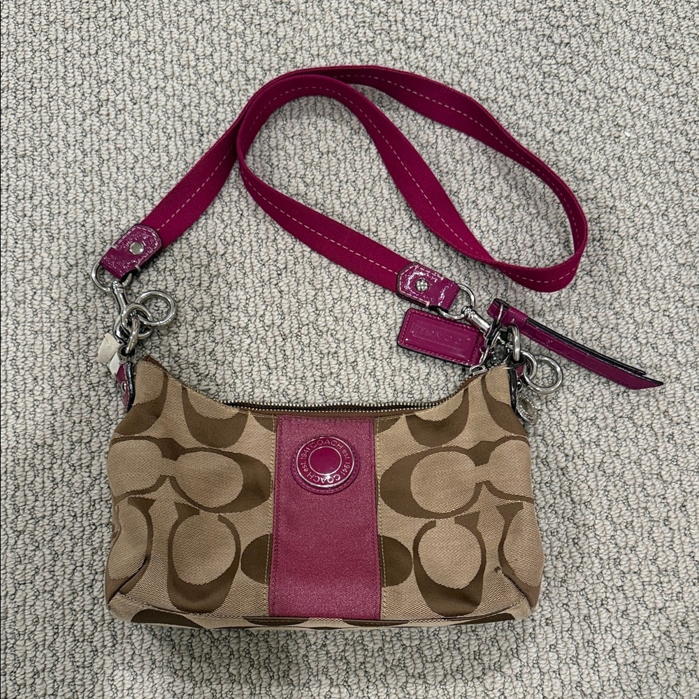Coach Tan and Pink Crossbody Bag